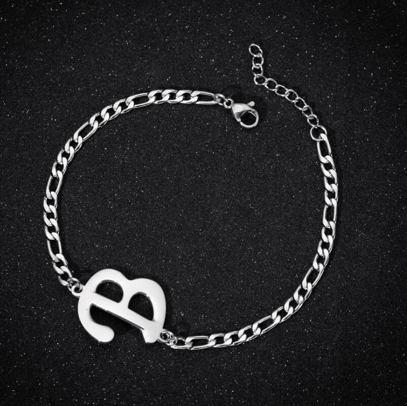 Personalize Initial Bracelets Bangles A-Z 26 Letters Alphabet Charm Bracelet for Women Stainless Steel Jewelry Name Pulseiras GreatEagleInc