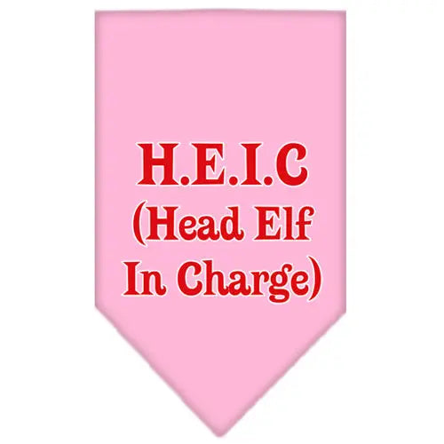 Head Elf In Charge Screen Print Bandana Light Pink Small Default Title