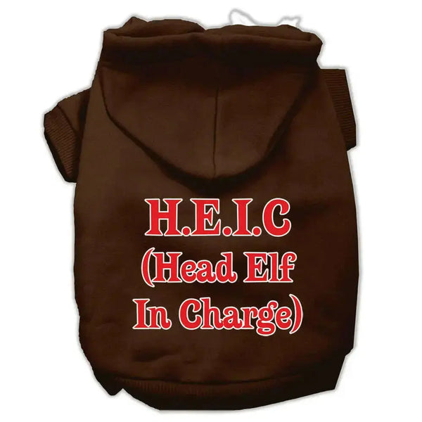 Head-Elf-In-Charge-Screen-Print-Pet-Hoodies-Brown-Size-Xs-GreatEagleInc-319385038