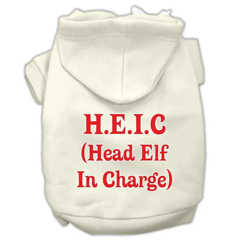 Head-Elf-In-Charge-Screen-Print-Pet-Hoodies-Cream-Size-Xxl-GreatEagleInc-319383968