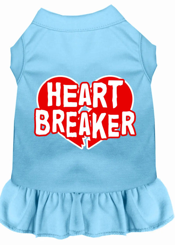 Heart Breaker Screen Print Dress Baby Blue Lg Default Title