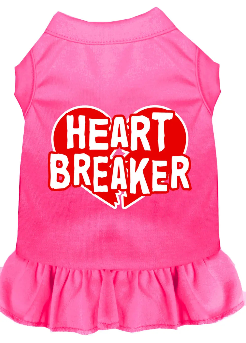 Heart Breaker Screen Print Dress Bright Pink Med Default Title