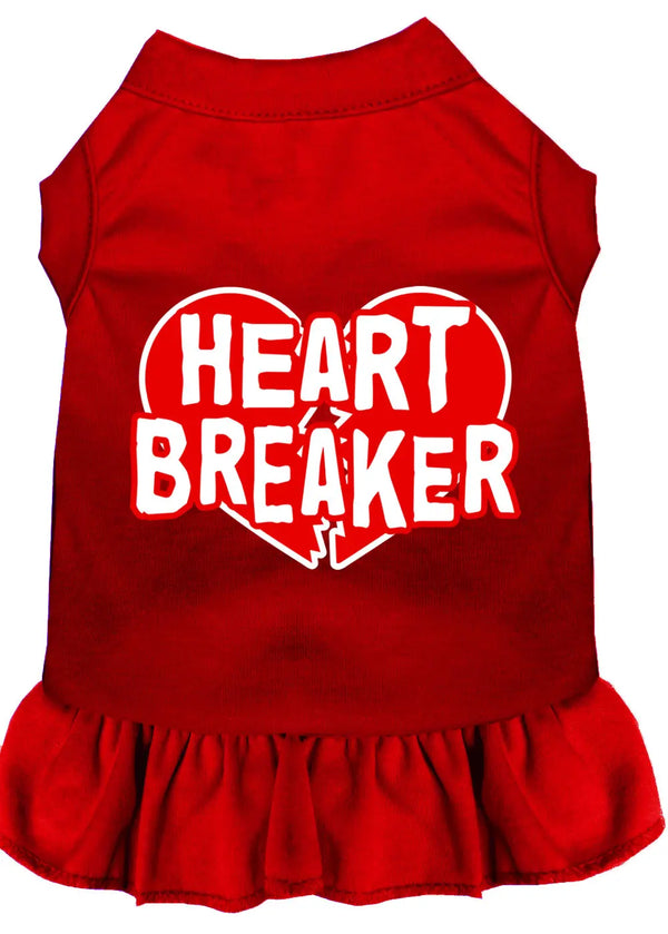 Heart Breaker Screen Print Dress Red Sm Default Title