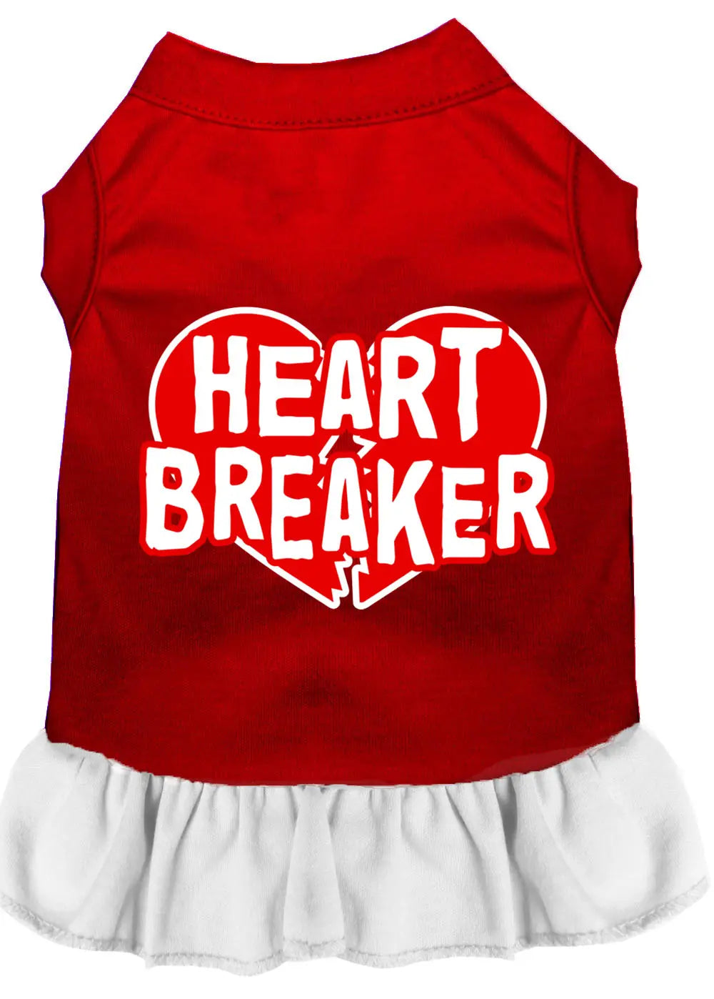 Heart Breaker Screen Print Dress Red With White Med Default Title