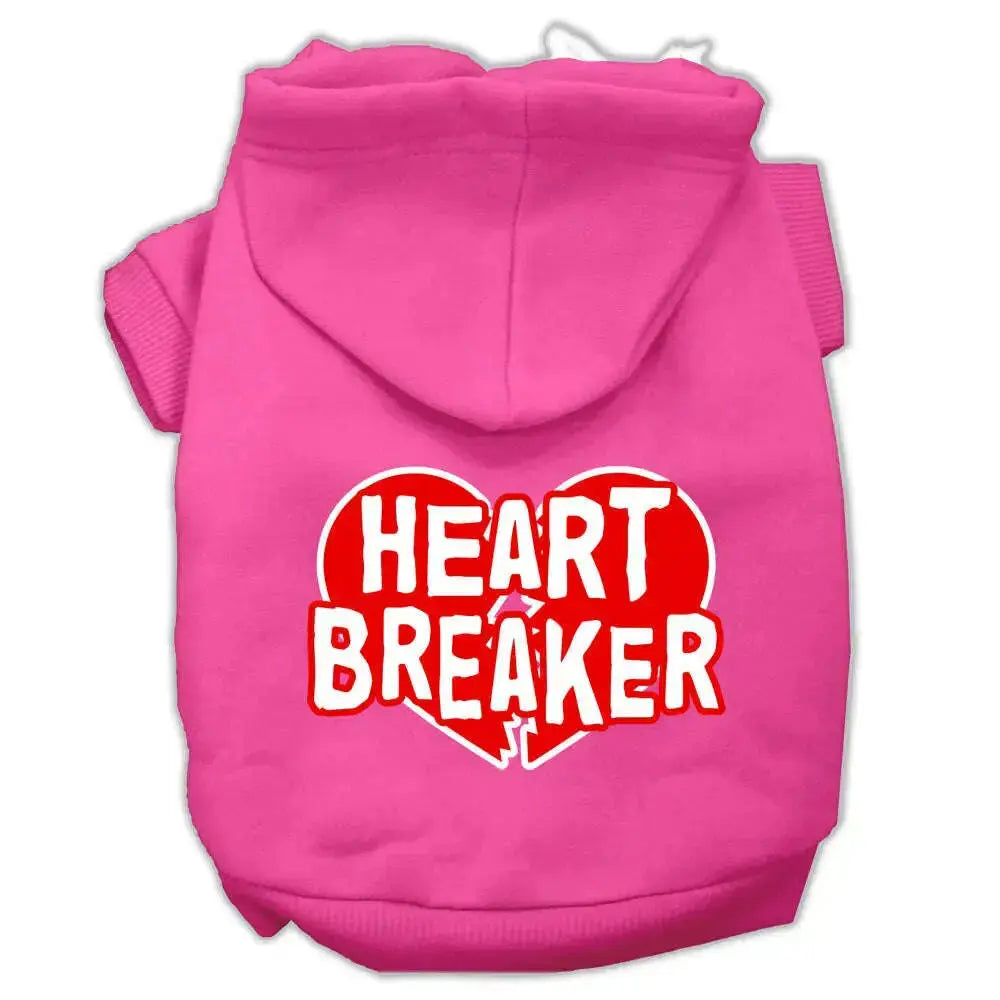 Heart-Breaker-Screen-Print-Pet-Hoodies-Bright-Pink-Size-Sm-GreatEagleInc-333927636