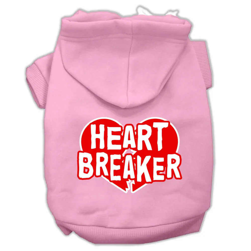 Heart Breaker Screen Print Pet Hoodies Light Pink Size Xxxl Default Title