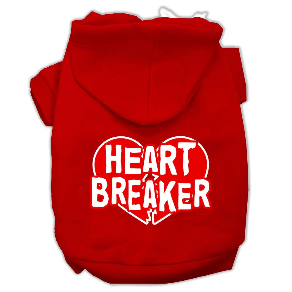 Heart Breaker Screen Print Pet Hoodies Red Size Xl Default Title