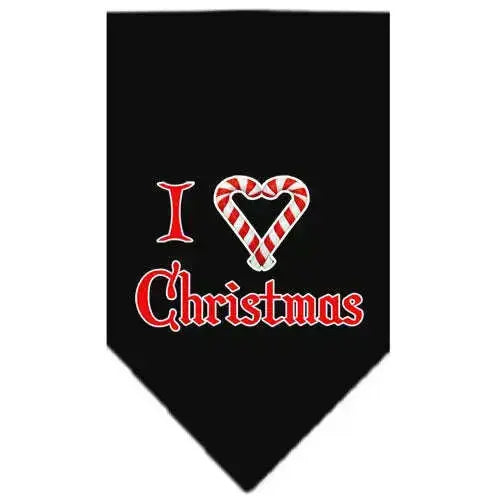 Heart-Christmas-Screen-Print-Bandana-Black-Small-GreatEagleInc-319834543