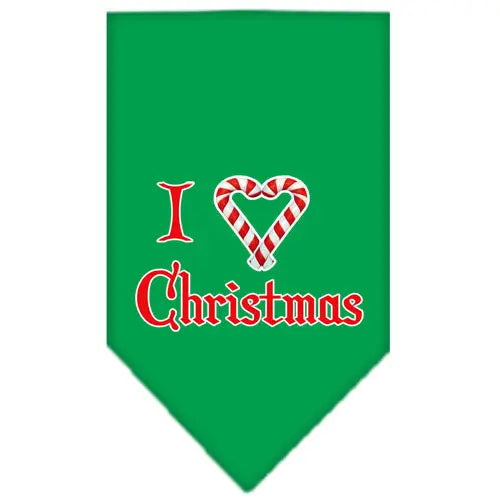 Heart Christmas Screen Print Bandana Emerald Green Large Default Title