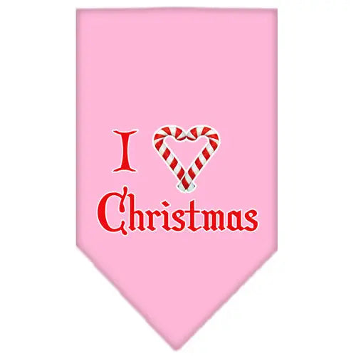 Heart Christmas Screen Print Bandana Light Pink Large Default Title