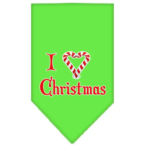 Heart Christmas Screen Print Bandana Lime Green Large Default Title