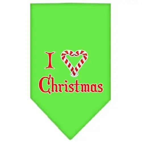 Heart-Christmas-Screen-Print-Bandana-Lime-Green-Large-GreatEagleInc-319835445