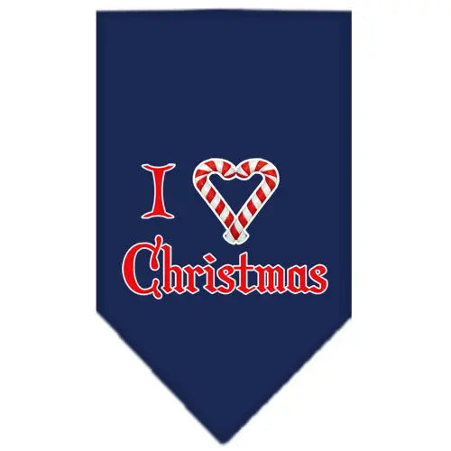 Heart Christmas Screen Print Bandana Navy Blue Large Default Title