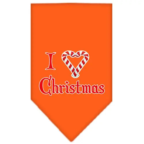 Heart Christmas Screen Print Bandana Orange Large Default Title