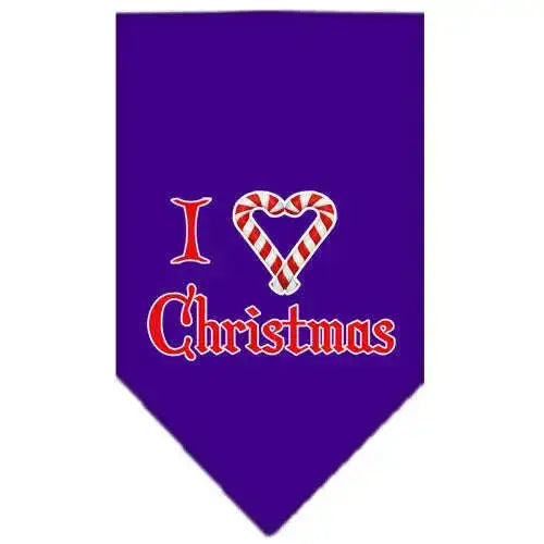 Heart-Christmas-Screen-Print-Bandana-Purple-Large-GreatEagleInc-319835060