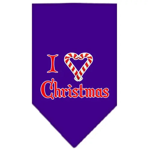Heart Christmas Screen Print Bandana Purple Large Default Title