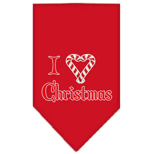 Heart Christmas Screen Print Bandana Red Large Default Title