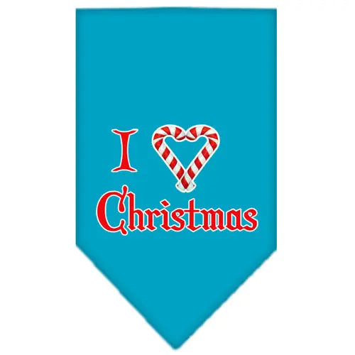 Heart Christmas Screen Print Bandana Turquoise Small Default Title