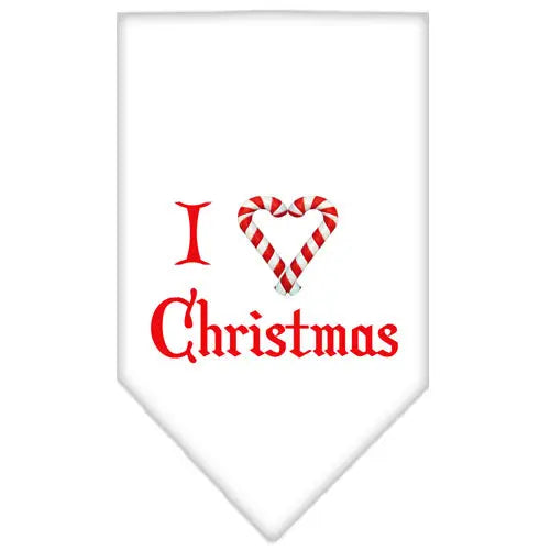 Heart Christmas Screen Print Bandana White Small Default Title