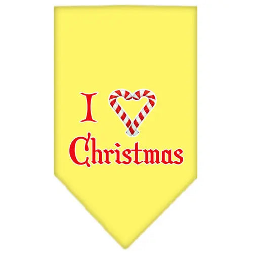 Heart Christmas Screen Print Bandana Yellow Large Default Title
