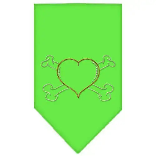 Heart-Crossbone-Rhinestone-Bandana-Lime-Green-Large-GreatEagleInc-319027348
