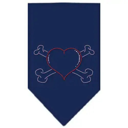 Heart-Crossbone-Rhinestone-Bandana-Navy-Blue-Small-GreatEagleInc-319307066