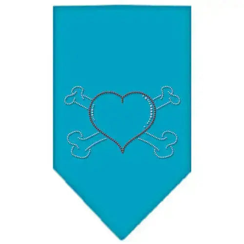 Heart-Crossbone-Rhinestone-Bandana-Turquoise-Small-GreatEagleInc-319306760