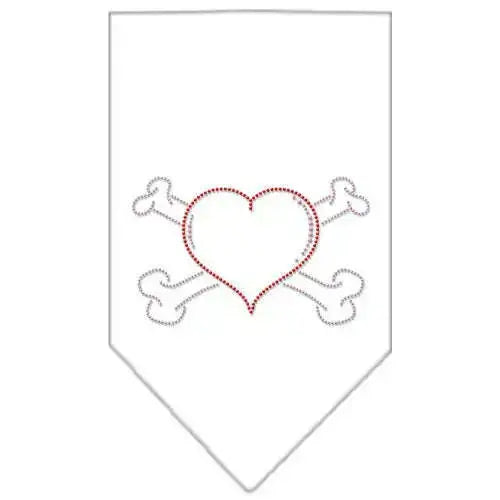 Heart-Crossbone-Rhinestone-Bandana-White-Small-GreatEagleInc-319306611