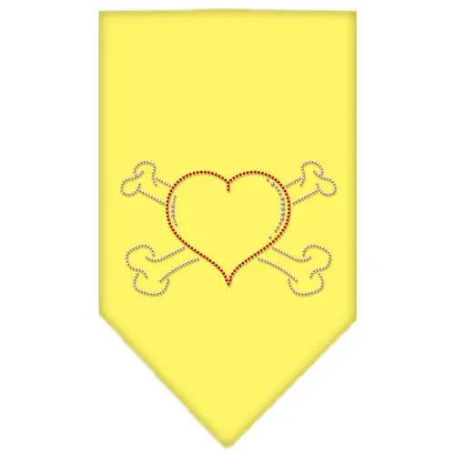 Heart Crossbone Rhinestone Bandana Yellow Large Default Title