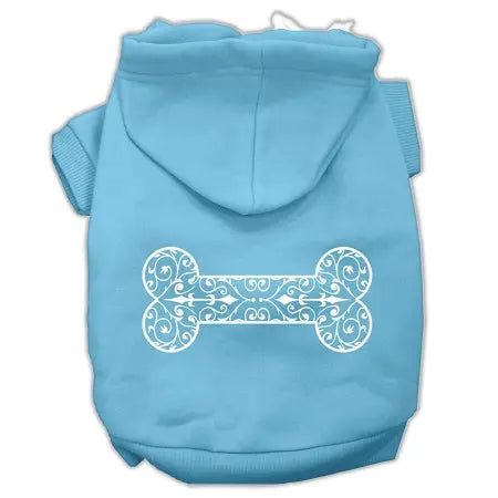 Henna Bone Screen Print Pet Hoodies Baby Blue Size Med Default Title