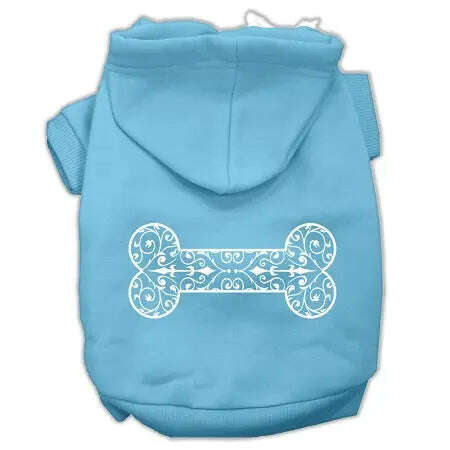 Henna-Bone-Screen-Print-Pet-Hoodies-Baby-Blue-Size-Med-GreatEagleInc-319906075