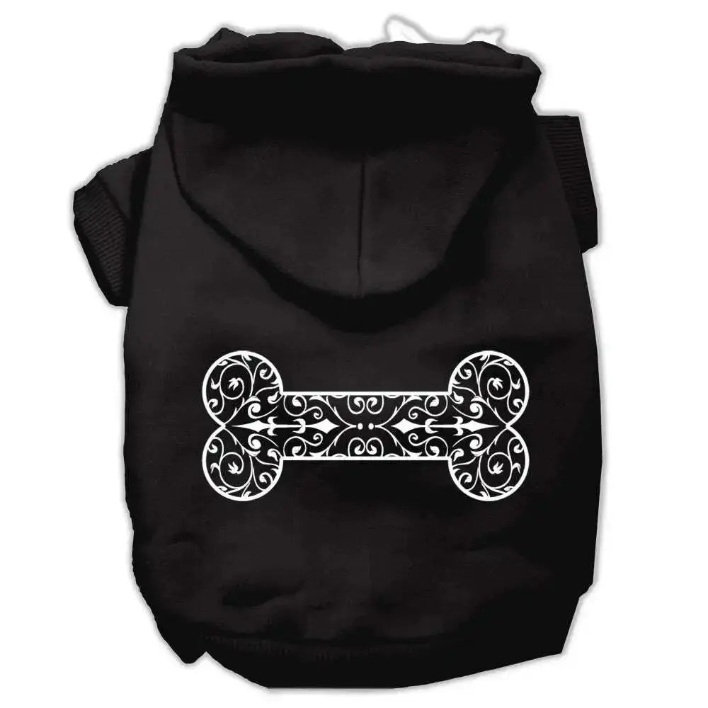 Henna-Bone-Screen-Print-Pet-Hoodies-Black-Size-Lg-GreatEagleInc-319906752