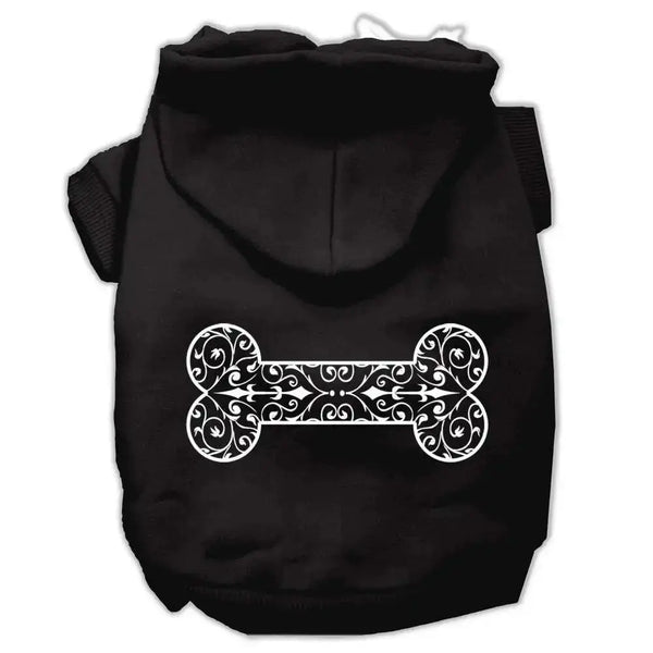 Henna-Bone-Screen-Print-Pet-Hoodies-Black-Size-Sm-GreatEagleInc-333747191