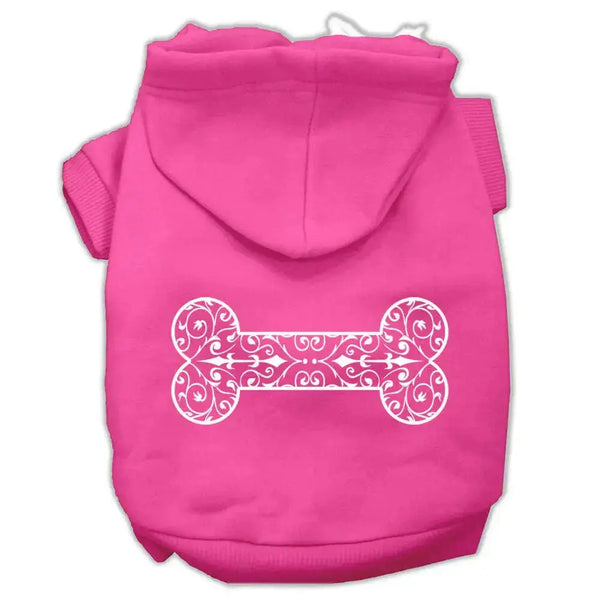 Henna-Bone-Screen-Print-Pet-Hoodies-Bright-Pink-Size-Xxxl-GreatEagleInc-333745586
