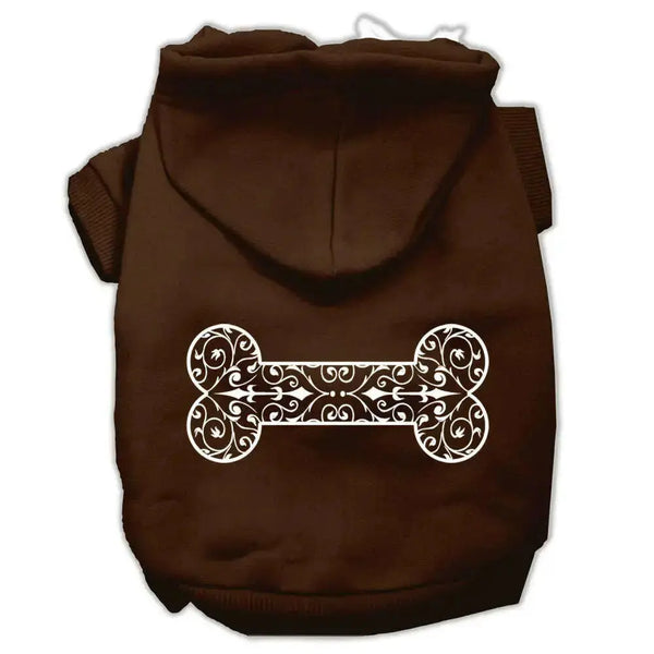 Henna-Bone-Screen-Print-Pet-Hoodies-Brown-Size-Med-GreatEagleInc-319905610