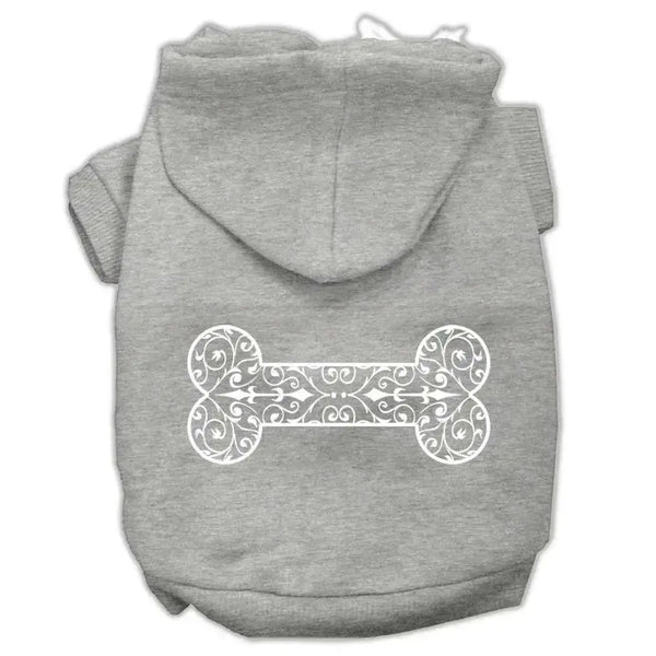Henna-Bone-Screen-Print-Pet-Hoodies-Grey-Size-Xl-GreatEagleInc-333746431