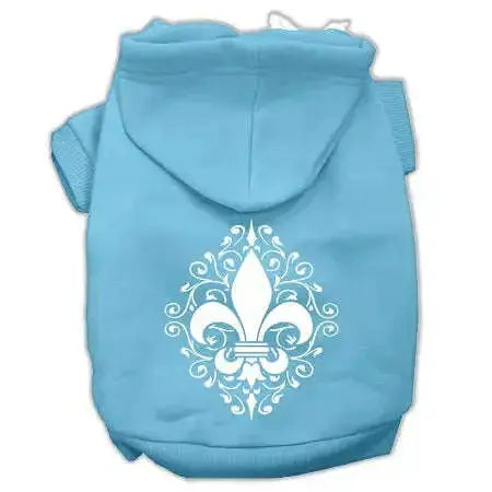 Henna-Fleur-De-Lis-Screen-Print-Pet-Hoodies-Baby-Blue-Size-Xxxl-GreatEagleInc-333949358