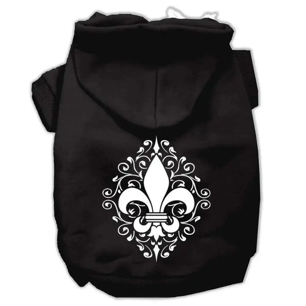 Henna-Fleur-De-Lis-Screen-Print-Pet-Hoodies-Black-Size-Xxxl-GreatEagleInc-333949280