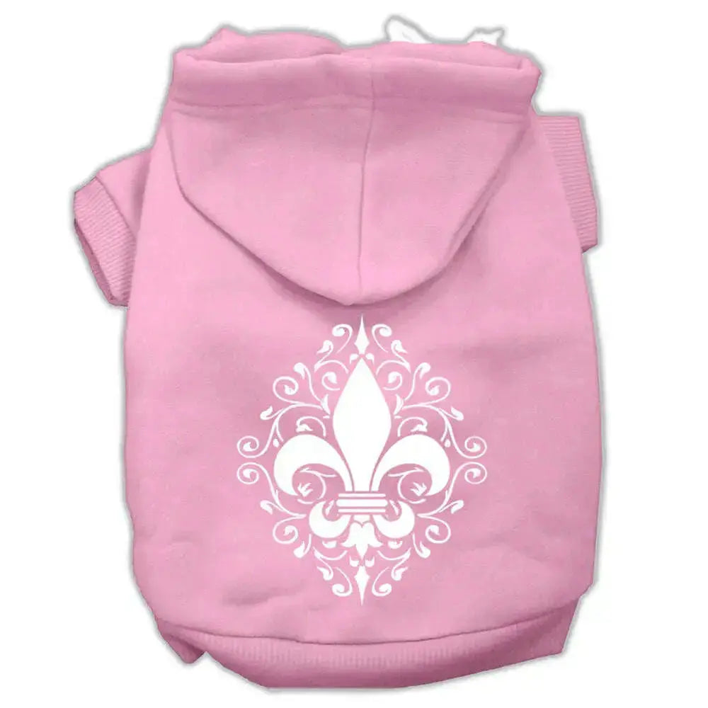Henna-Fleur-De-Lis-Screen-Print-Pet-Hoodies-Light-Pink-Size-Xxl-GreatEagleInc-333743722