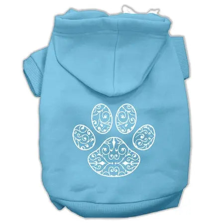 Henna Paw Screen Print Pet Hoodies Baby Blue Size Xxl Default Title