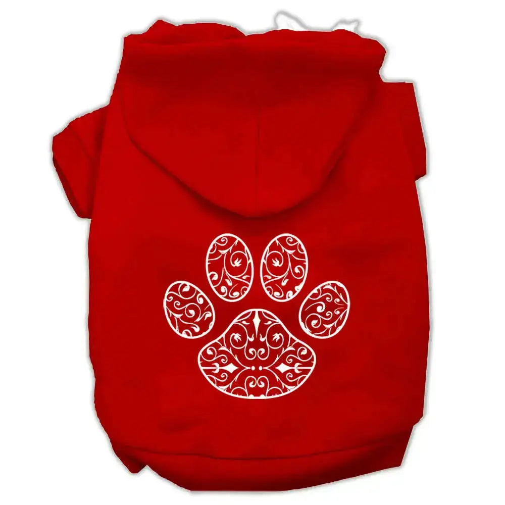 Henna-Paw-Screen-Print-Pet-Hoodies-Red-Size-Xxl-GreatEagleInc-319907762