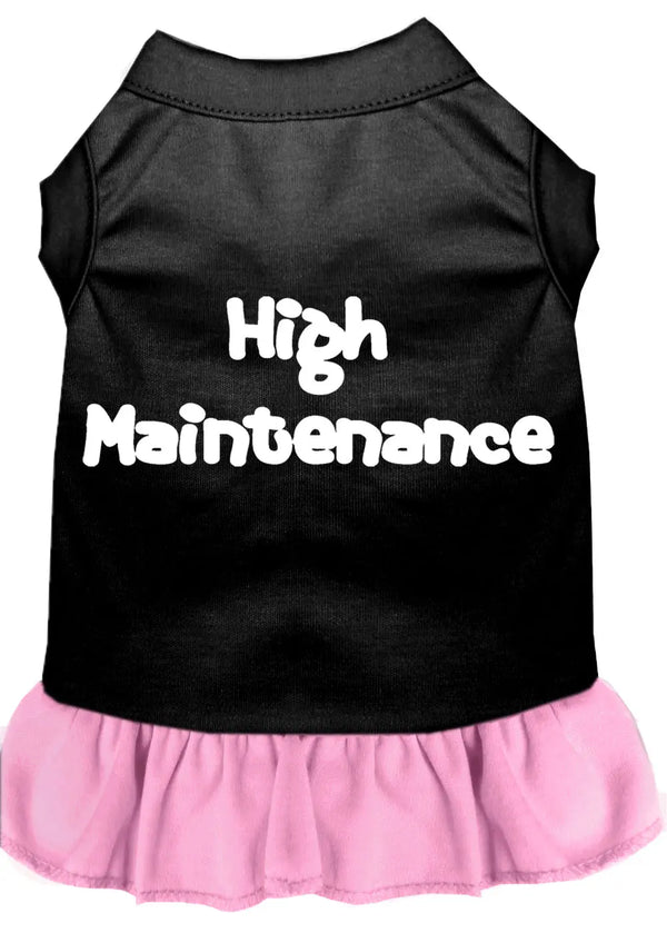 High Maintenance Screen Print Dog Dress Black With Light Pink Xs Default Title