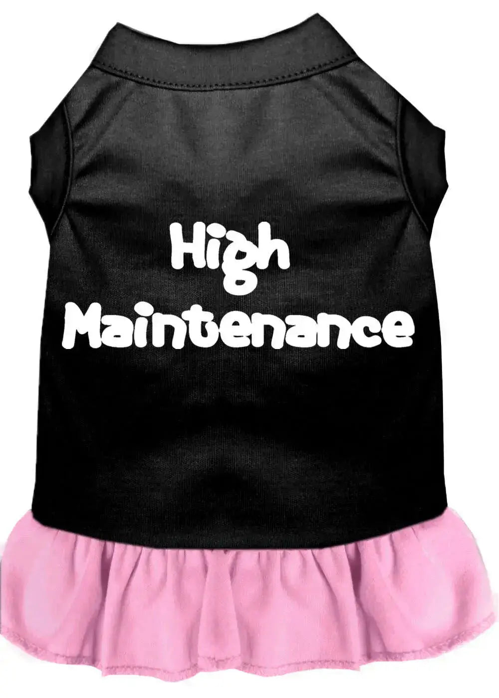 High-Maintenance-Screen-Print-Dog-Dress-Black-With-Light-Pink-Xs-GreatEagleInc-320052988