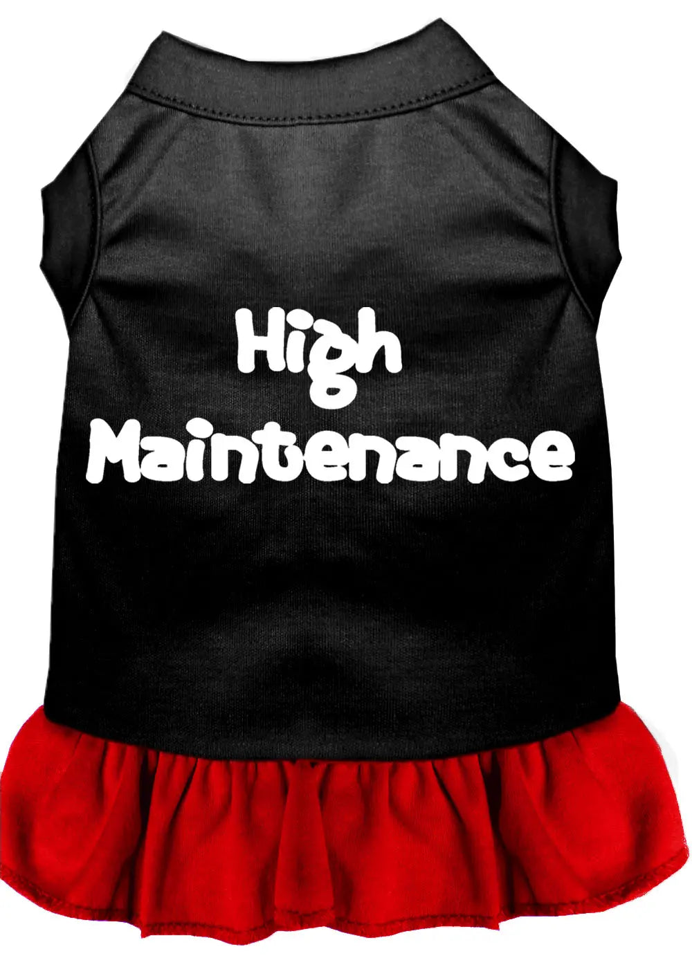 High Maintenance Screen Print Dog Dress Black With Red Xl Default Title