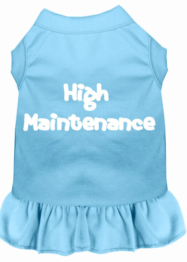 High Maintenance Screen Print Dress Baby Blue Med Default Title