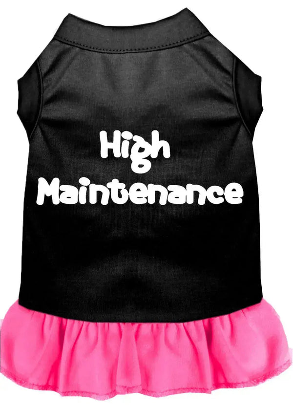 High-Maintenance-Screen-Print-Dress-Black-With-Bright-Pink-Xl-GreatEagleInc-320053630