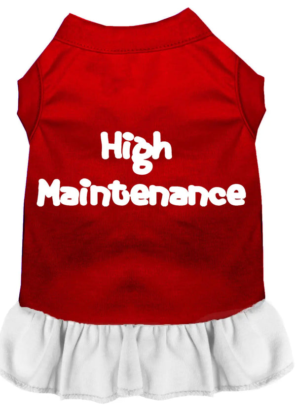 High Maintenance Screen Print Dress Red With White Lg Default Title