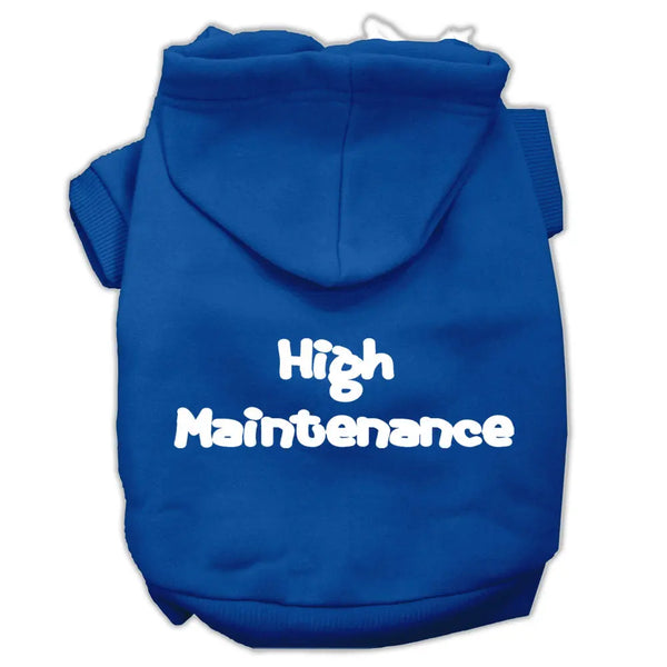 High Maintenance Screen Print Pet Hoodies Blue Xxl Default Title
