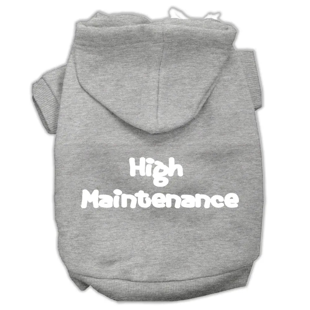 High Maintenance Screen Print Pet Hoodies Grey L Default Title