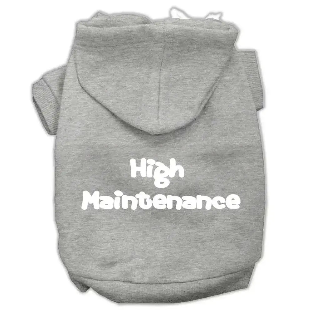 High-Maintenance-Screen-Print-Pet-Hoodies-Grey-Xxl-GreatEagleInc-333958882